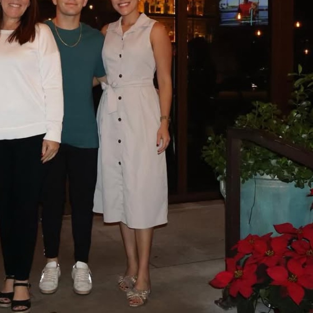 Cream midi dress